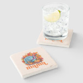 Dankbare Mama Turkije en herfst bladeren gebladert Stenen Onderzetter (Zijkant)