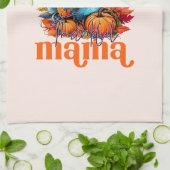 Dankbare Mama Turkije en herfst bladeren gebladert Theedoek (Gevouwen)