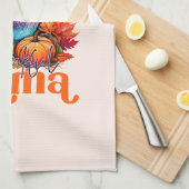 Dankbare Mama Turkije en herfst bladeren gebladert Theedoek (Quarter Fold)