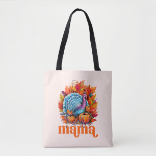 Dankbare Mama Turkije en herfst bladeren gebladert Tote Bag