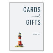 Dankbare Marine Minimalistische Vuurtoren Kaart (Achterkant)