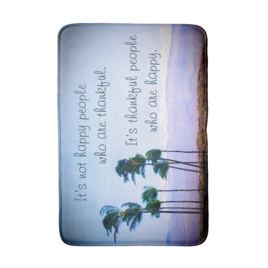 Dankbare mensen citeren Hawaii palmbomen foto vet Badmat (Voorkant Verticaal)