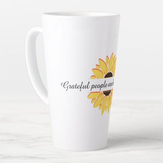 Dankbare mensen zijn gelukkige mensen Personaliser Latte Mok (Linkerhoek)