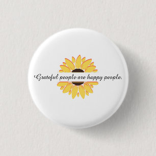 Dankbare mensen zijn gelukkige mensen Personaliser Ronde Button 3,2 Cm