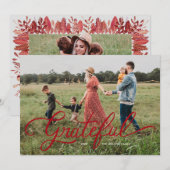 Dankbare met de hand beletterde vakantiefotokaart kaart (Voorkant / Achterkant)