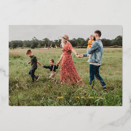 Dankbare met de hand geschreven folie kerst fotoka feestdagenkaart