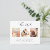 Dankbare Minimal Photo Collage Herfst Baby Dank u Feestdagenkaart (Staand voorkant)