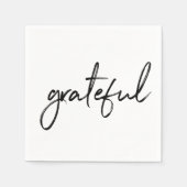 Dankbare minimalistische script Thanksgiving Servet (Voorkant)