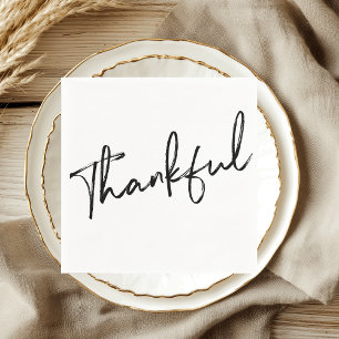 Dankbare minimalistische script Thanksgiving Servet