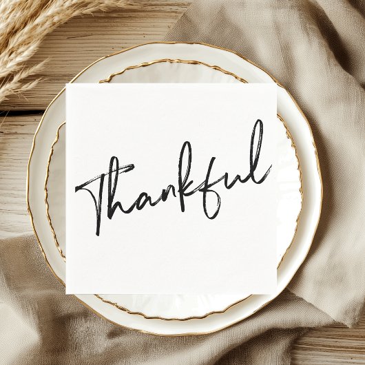 Dankbare minimalistische script Thanksgiving Servet