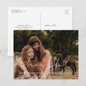 Dankbare minimalistische Thanksgiving familiefoto Briefkaart (Voorkant / Achterkant)