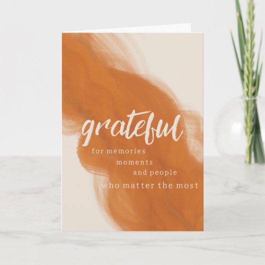 Dankbare moderne elegante Waterverf Thanksgiving Feestdagen Kaart (Voorkant)