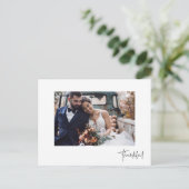 Dankbare Moderne Foto Trouwen Dank u Briefkaart (Staand voorkant)