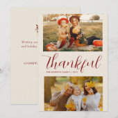 Dankbare moderne gelukkige Thanksgiving-fotokaart Feestdagenkaart (Voorkant / Achterkant)