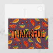 Dankbare moderne herfstbladeren noten kastanjes va briefkaart (Voorkant / Achterkant)