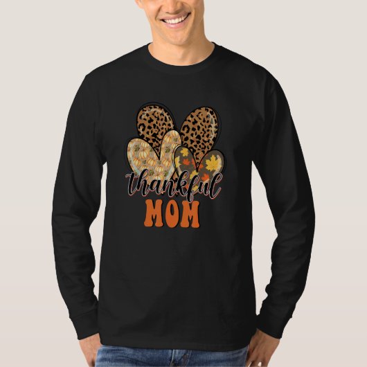 Dankbare Moeder Cheetah Hart Moeder Leven Herfst D T-shirt (Voorkant)