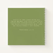 Dankbare Moss Green Cream Script Sermon Notes Notitieboek (Achterkant)