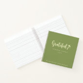 Dankbare Moss Green Cream Script Sermon Notes Notitieboek (Binnen)