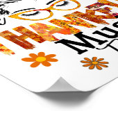 Dankbare muziekleraar herfst thanksgiving rommelig poster (Hoek)