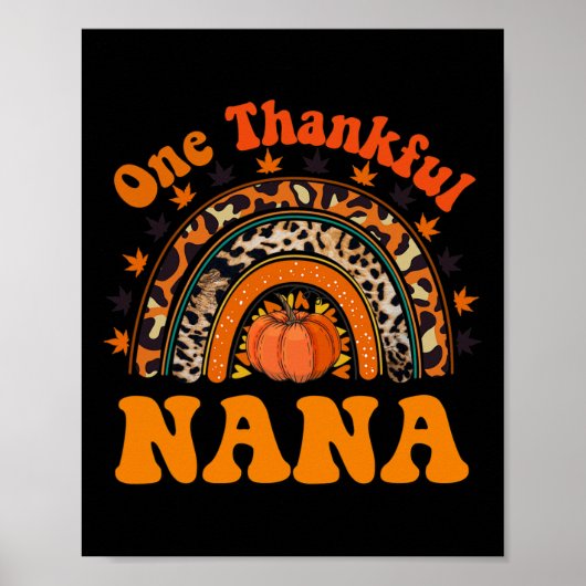 Dankbare Nana voor Vrouwen Herfst Thanksgiving Pom Poster (Voorkant)