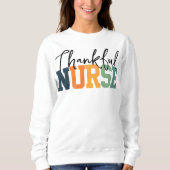 Dankbare Nurse Sweatshirt, Herfst - Thanksgiving Trui (Voorkant)