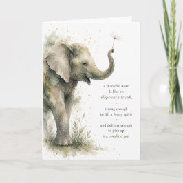 Dankbare Olifant Aquarel Bedankkaart Kaart
