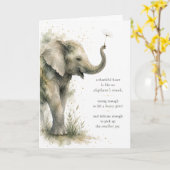 Dankbare Olifant Aquarel Bedankkaart Kaart (Gele Bloem)