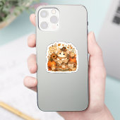 Dankbare Oogst Kitty Sticker (Telefoon)
