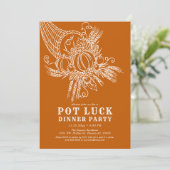 dankbare oogst | Pot Luck Thanksgiving Party Kaart (Staand voorkant)