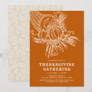 dankbare oogst Thanksgiving Partij Sinaasappel Kaart