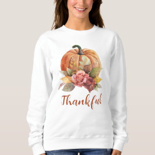 Dankbare Oranje Pompoen Herfst Bloemstuk Thanksgiv Trui