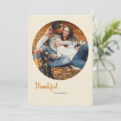 Dankbare ovale fotokaart feestdagenkaart (Staand voorkant)