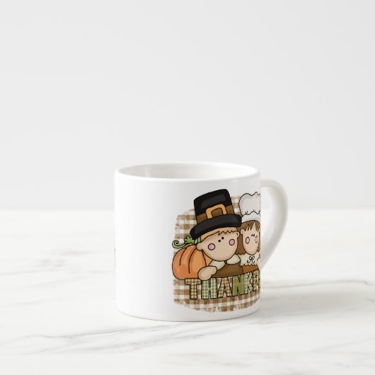 Dankbare pelgrims espresso kop (Voorkant rechts)