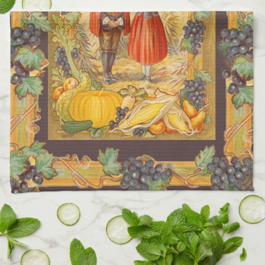 Dankbare Pelgrims Thanksgiving Keukenhanddoeken (Gevouwen)