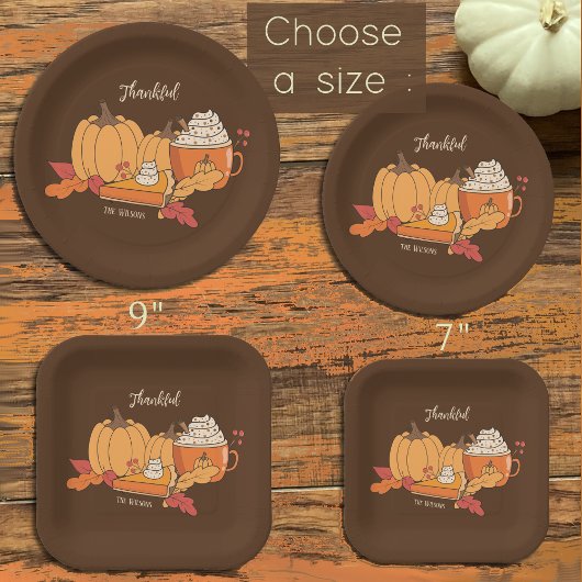 Dankbare pompoen Alles Bruin Papier Bord