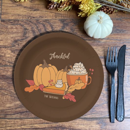 Dankbare pompoen Alles Bruin Papier Bord