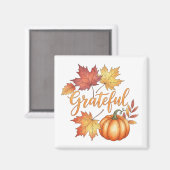 Dankbare pompoen en herfstbladeren magneet (Voorkant / Achterkant)
