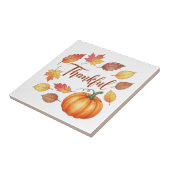 Dankbare pompoen en herfstbladeren tegeltje (Zijkant)