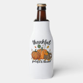 Dankbare Pompoen Erkentelijk En Gezegend Flesjeskoeler (Fles Voorkant)