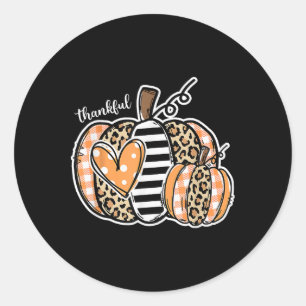 Dankbare Pompoen Gelukkig Thanksgiving Dag Ronde Sticker
