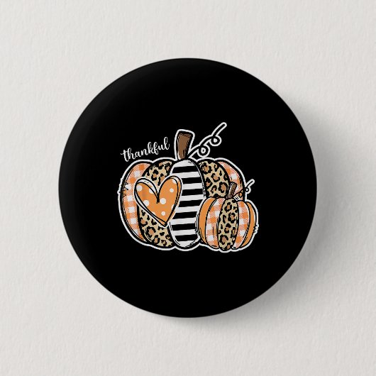 Dankbare pompoen Happy Thanksgiving Day 2024 Ronde Button 5,7 Cm (Voorkant)