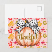 Dankbare Pompoen met Stippenboog Briefkaart (Voorkant / Achterkant)