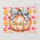 Dankbare Pompoen met Stippenboog Briefkaart (Voorkant)