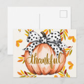 Dankbare Pompoen met Stippenboog Briefkaart (Voorkant / Achterkant)