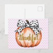 Dankbare Pompoen met Stippenboog Briefkaart (Voorkant / Achterkant)
