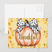 Dankbare Pompoen met Stippenboog Briefkaart (Voorkant / Achterkant)