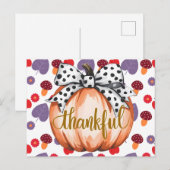 Dankbare Pompoen met Stippenboog Briefkaart (Voorkant / Achterkant)