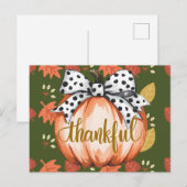 Dankbare Pompoen met Stippenboog Briefkaart (Voorkant / Achterkant)