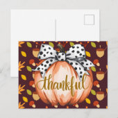 Dankbare Pompoen met Stippenboog Briefkaart (Voorkant / Achterkant)