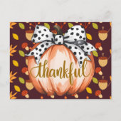 Dankbare Pompoen met Stippenboog Briefkaart (Voorkant)